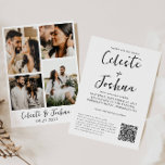 Invitation Moderne Chic Elegant 4 Photo QR Code Mariage<br><div class="desc">Elégant moderne 4 photo tout en un Faire-part de mariage RSVP QR Détails Carte</div>