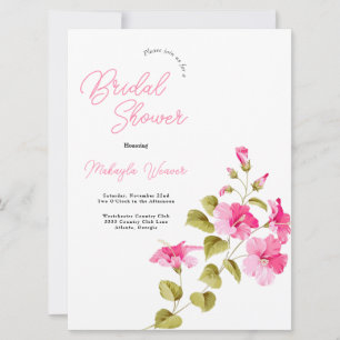 Invitation Moderne chic fleurs sauvages script nuptiale douch