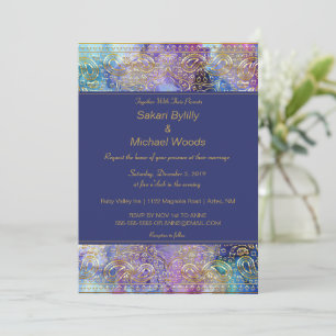 Invitation Moderne Chic Gold Paisley 
