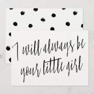 Invitation Moderne Chic "Je serai toujours ta petite fille"