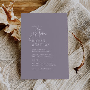 Invitation Moderne chic Lavande violet Juste Amour Mariage