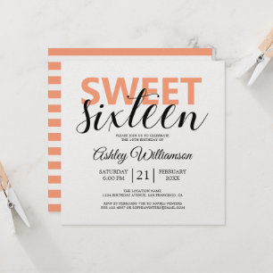 Invitation Moderne Chic Orange Blancs doux 16