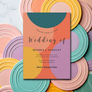Invitation Moderne Chic Rétro Minimaliste Boho Back Mariage