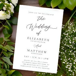 Invitation Moderne Chic Simple Élégant Mariage de typographie