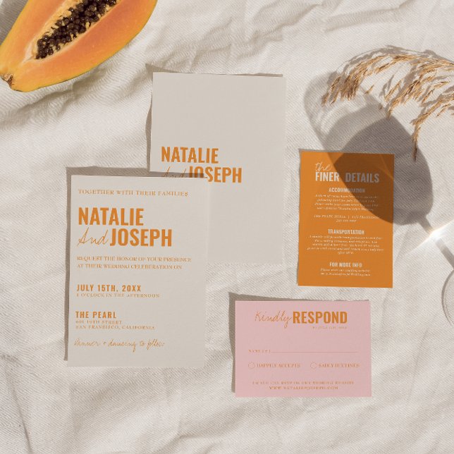 Invitation Moderne Classique Bright Traditionnel Mariage colo (Créateur téléchargé)