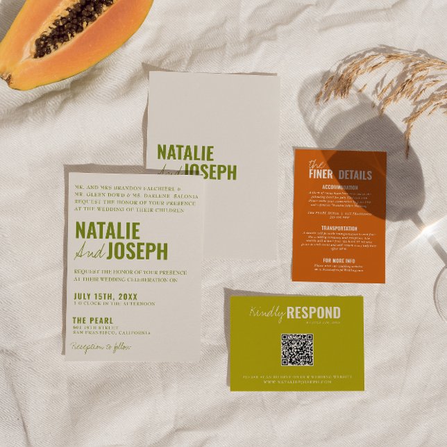 Invitation Moderne Classique Bright Traditionnel Mariage colo (Créateur téléchargé)