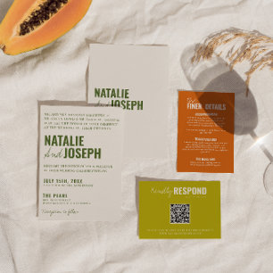 Invitation Moderne Classique Bright Traditionnel Mariage colo