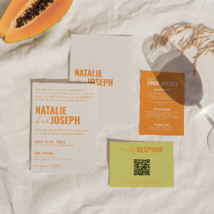 Invitation Moderne Classique Bright Traditionnel Mariage colo