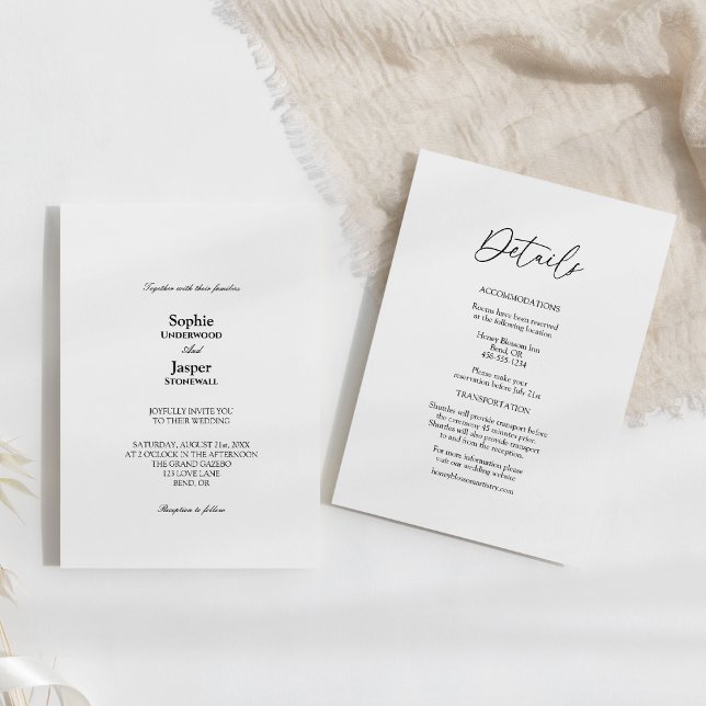 Invitation Moderne Classique Détails simples Tout En Un Maria (Créateur téléchargé)