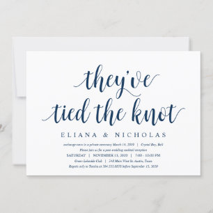 Invitation Moderne Clean Rustic, Police Marine, Elopement Mar