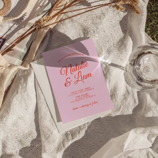 Invitation Moderne coloré brillant Rétro Funky Mariage unique (Créateur téléchargé)