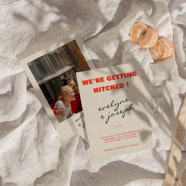 Invitation Moderne coloré rétro amusant Funky Unique Mariage (Créateur téléchargé)