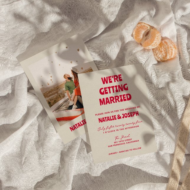 Invitation Moderne Colorful Retro Bold Funky Unique Mariage (Créateur téléchargé)