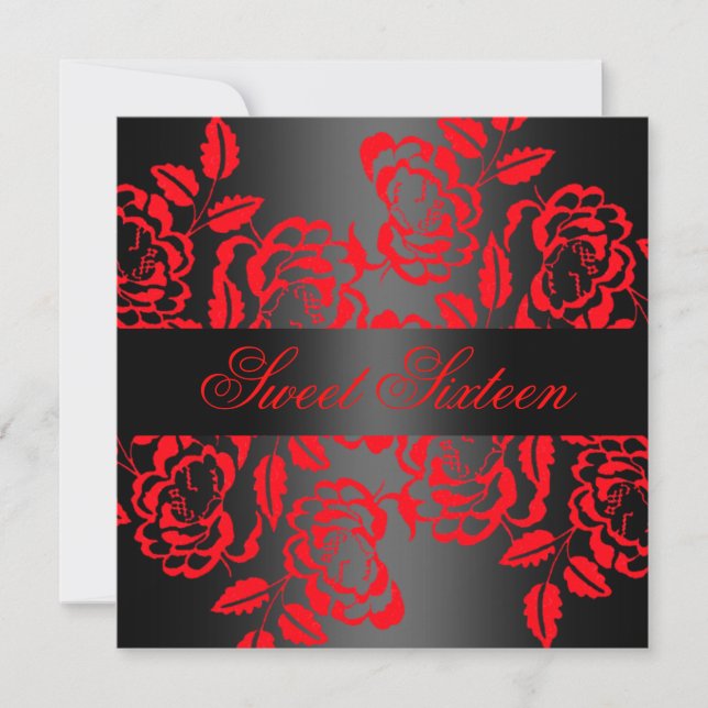 Invitation moderne de 16 ans d'anniversaire rose r (Devant)