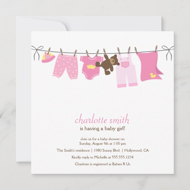 Invitation moderne de baby shower (Devant)