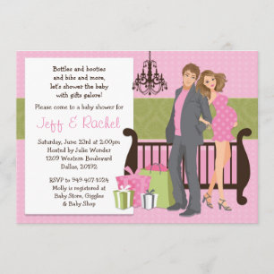 Invitation moderne de baby shower de couples pour
