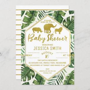 Invitation moderne de baby shower de safari de