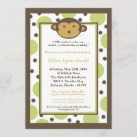 invitation moderne de baby shower de singe de mod