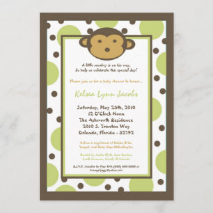 invitation moderne de baby shower de singe de mod