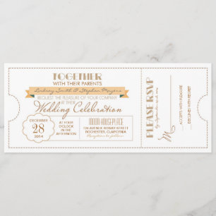 invitation moderne de billet de mariage