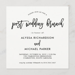 Invitation moderne de brunch de mariage de