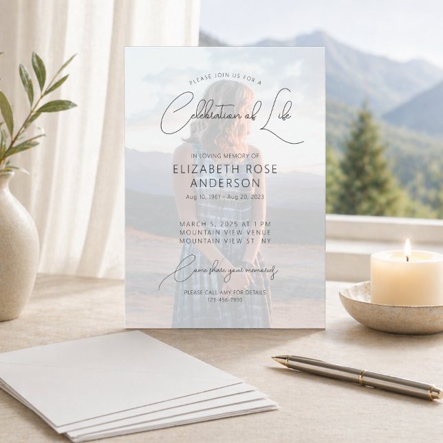 Invitation moderne de célébration de la vie avec p (Créateur téléchargé)