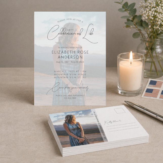 Invitation moderne de célébration de la vie avec p (Créateur téléchargé)