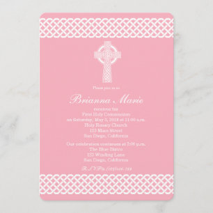 Invitation moderne de communion de croix celtique