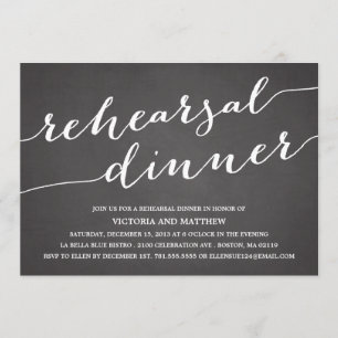 INVITATION MODERNE DE DÎNER DE RÉPÉTITION DE LA