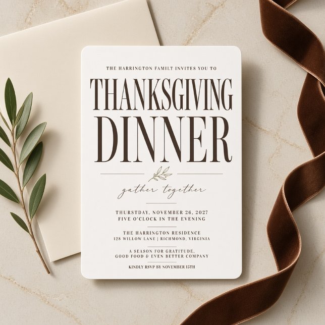 Invitation moderne de dîner de Thanksgiving éditor (Créateur téléchargé)