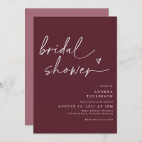 Invitation moderne de douche nuptiale dans le vin