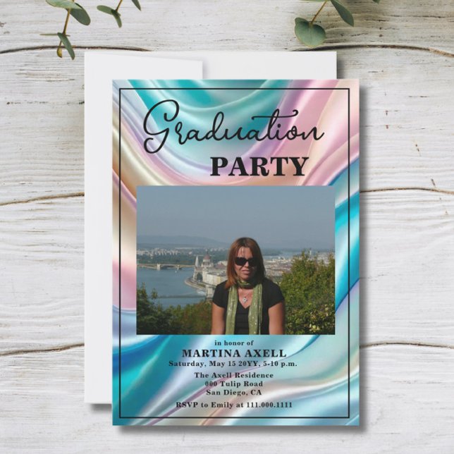 Invitation moderne de fête de fin d'études avec ph (Créateur téléchargé)