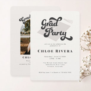 Invitation moderne de fête de fin d'études avec ph