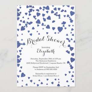 Invitation moderne de Fête de la mariée de coeurs