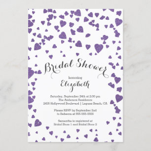 Invitation moderne de Fête de la mariée de coeurs