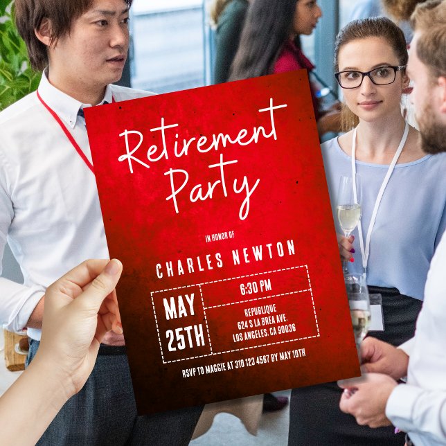 Invitation Moderne de Fête de Retraite | Dégradé R (Créateur téléchargé)