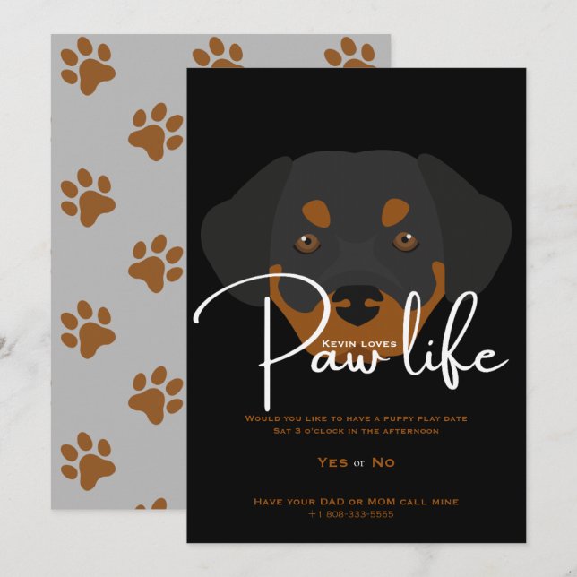 Invitation moderne de fête pour la vie avec une pa (Devant / Derrière)