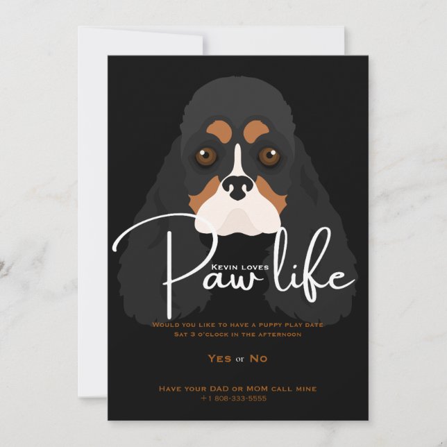 Invitation moderne de fête pour la vie de patte de (Devant)