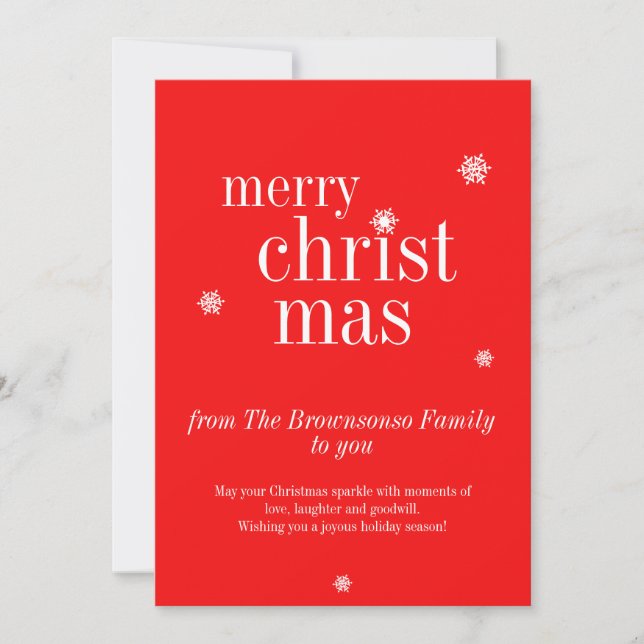Invitation moderne de Joyeux Noël (Devant)