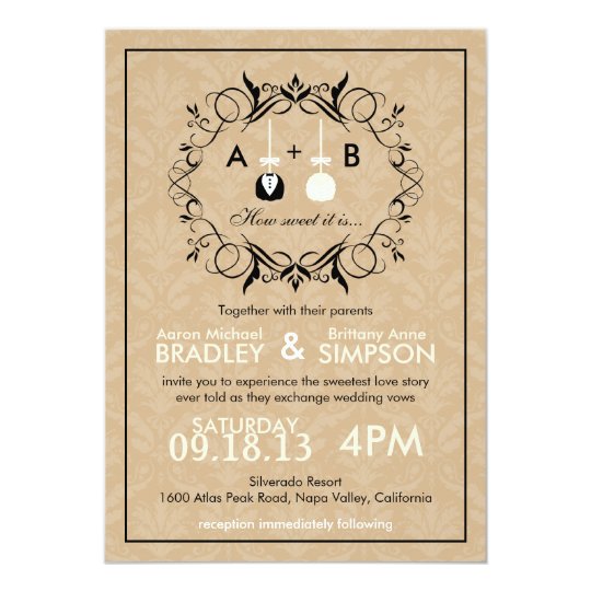 Invitation moderne de mariage de Cakepop de