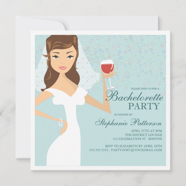 Invitation moderne de partie de Bachelorette de (Devant)
