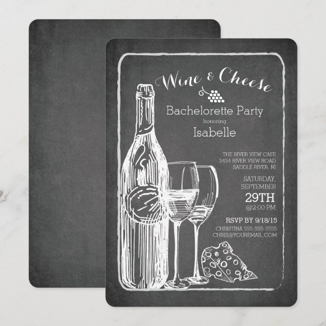 Invitation moderne de partie de Bachelorette de (Devant / Derrière)