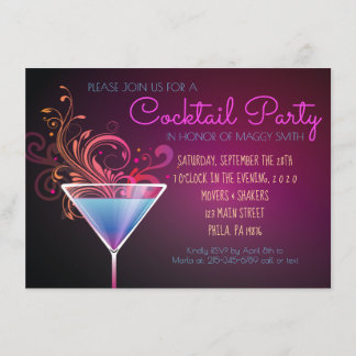 Invitation MODERNE de partie de COCKTAIL