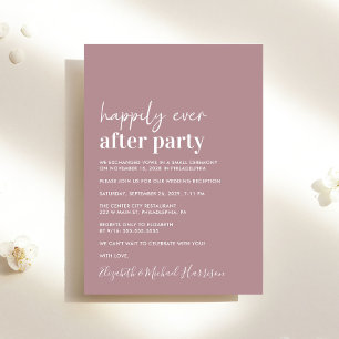 Invitation moderne de réception de mariage rose po