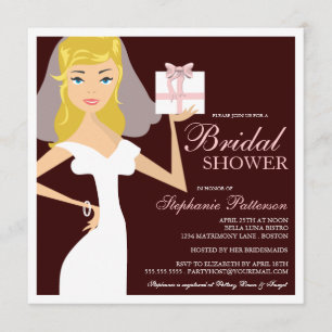 Invitation moderne de rose et de brun de Fête de