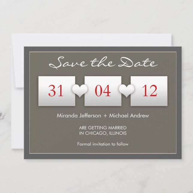 invitation moderne de save the date (Devant)