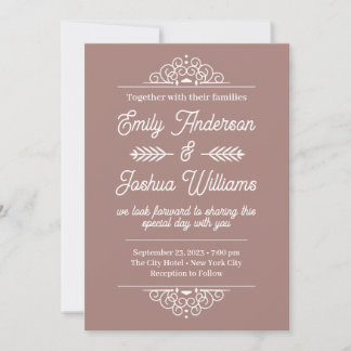 Invitation Moderne Déco | Élégant mariage en or rose