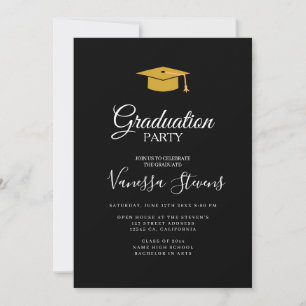 Invitation Moderne Décontracté Script Photo Graduation Invita