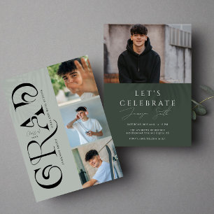 Invitation Moderne Design 4 Photo Graduation