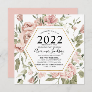Invitation Moderne Dusty Rose Rose Botanique Invit